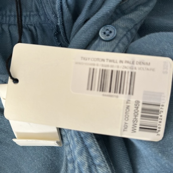 Zadig and Voltaire blue pale denim twill top size small - Picture 8 of 8